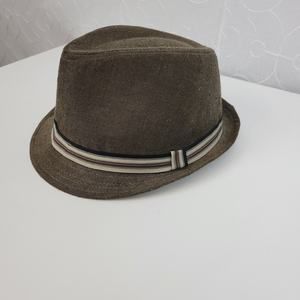 Vintage Mens Hat Size L-XL Brown Stripe Target Herringbone Fedora Casual Outdoor